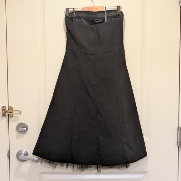 EUC Y2K Le Chateau XS Black Strapless Crinoline Mini Dress with Lace Insert - Picture 3 of 5
